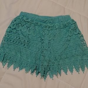 Crochet Mint Green Shorts